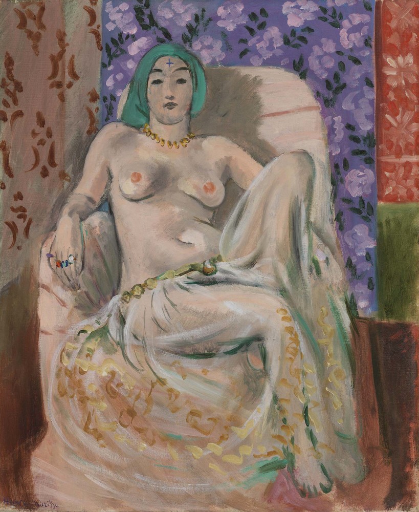 Barnes Collection Online — Henri Matisse: Moorish Woman (The Raised Knee)  [Femme mauresque (Le Genou levé)]