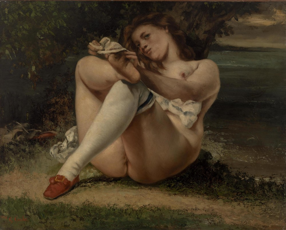 Barnes Collection Online — Gustave Courbet: Woman with White Stockings (La  Femme aux bas blancs)