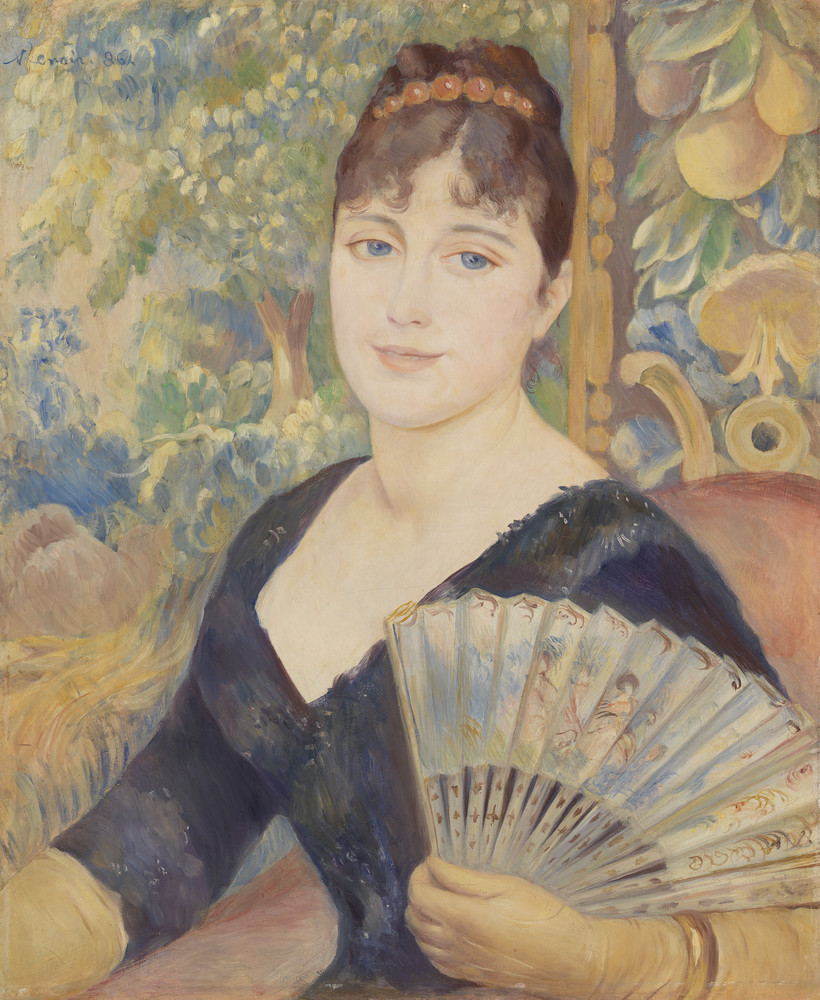 Pierre offers Auguste Renoir,Young girl with a Fan,large wall art,framed wall art,canvas wall art,large canvas,M6628